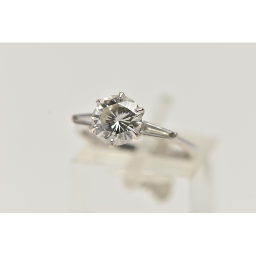 8 - AN 18CT WHITE GOLD, SINGLE STONE DIAMOND RING, round brilliant cut diamond, measuring approximately ... 