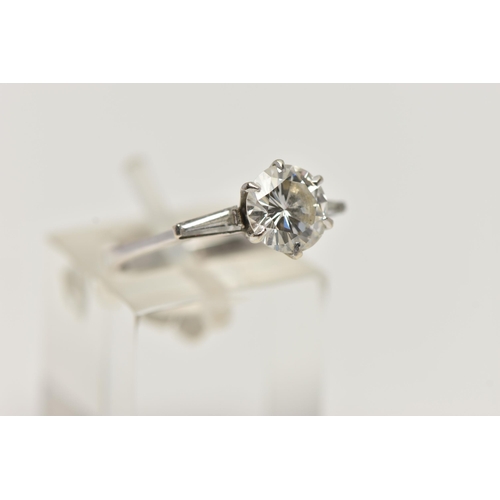 8 - AN 18CT WHITE GOLD, SINGLE STONE DIAMOND RING, round brilliant cut diamond, measuring approximately ... 