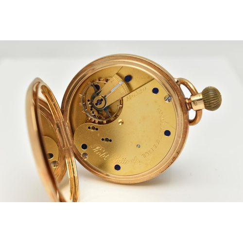 104 - AN EARLY 20TH CENTURY, 18CT GOLD OPEN FACE POCKET WATCH, manual wind, round white dial, Roman numera... 