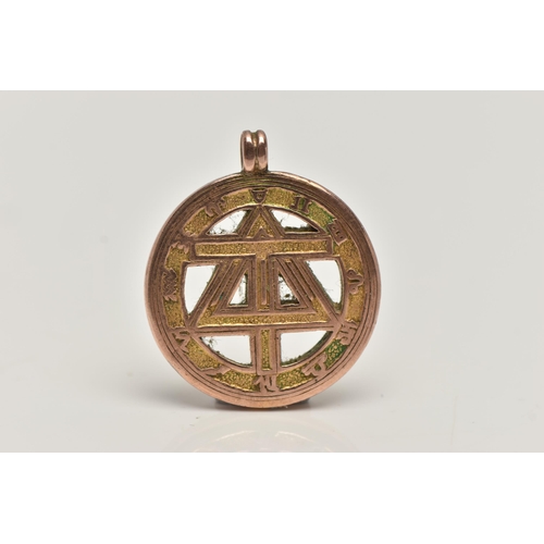 132 - A YELLOW METAL ZODIAC PENDANT, circular pendant detailed with all of the zodiac signs, approximate w... 