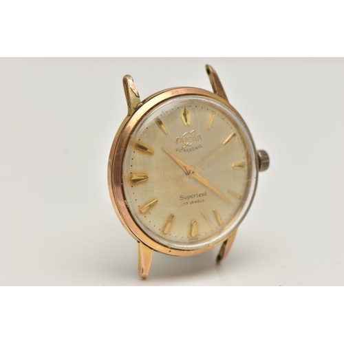 270 - A 'ENICAR' WRISTWATCH HEAD, hand wound movement, round dial signed 'Enicar Ultrasonic Supertest 23 j... 