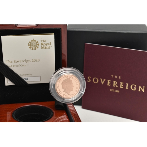 277 - A QUEEN ELIZABETH II GOLD PROOF FULL SOVEREIGN 2020,in a fitted Royal Mint case with certificate of ... 