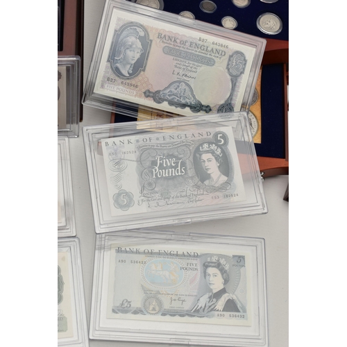 278 - A CASED DISPLAY OF TWELVE UK BANKNOTES THROUGH THE AGES, to include Fforde Ten Shillings 1967 C42N, ... 