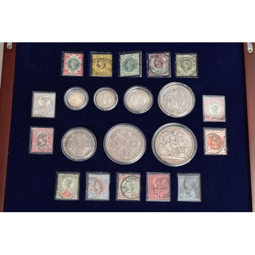 279 - A CASED DISPLAY OF VICTORIA JUBILEE COLLECTOIN COINS, to include circulated Victorian coinage Crown ... 