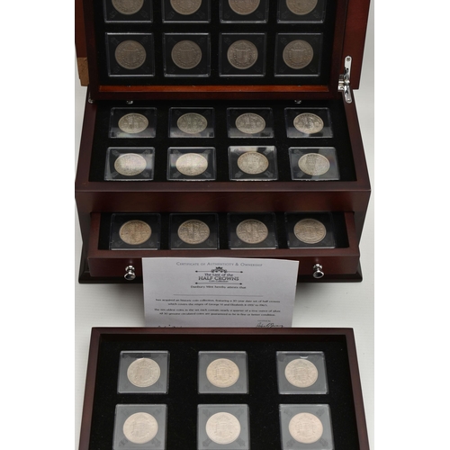 281 - A GLAZED DISPLAY OF EDWARD VII COINS, to include Halfcrown to Farthing circulated coinage with three... 