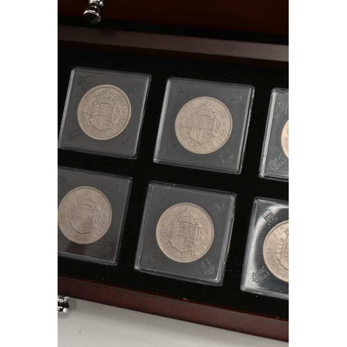 281 - A GLAZED DISPLAY OF EDWARD VII COINS, to include Halfcrown to Farthing circulated coinage with three... 