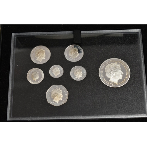 281 - A GLAZED DISPLAY OF EDWARD VII COINS, to include Halfcrown to Farthing circulated coinage with three... 