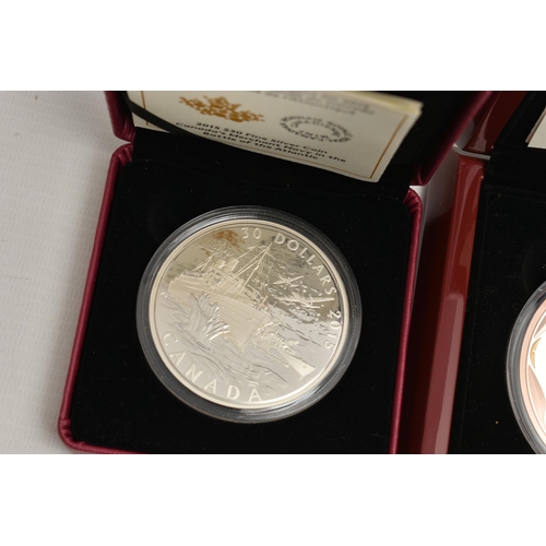 282 - A DISPLAY OF SILVER AND SILVER PROOF COINS, to include Royal Canadian Mints 2013 Proof like 5 Ounce ... 