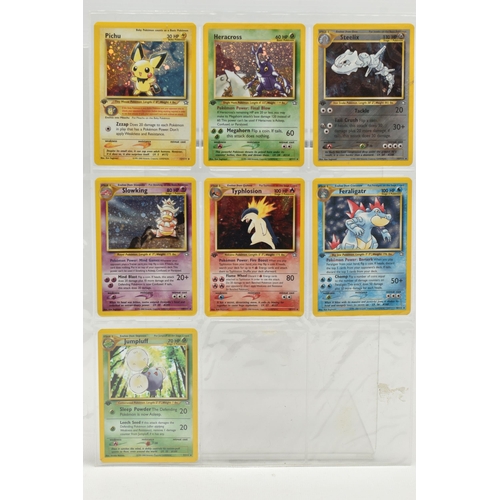 290I - POKEMON NEO GENESIS MOSTLY FIRST EDITION HOLO CARDS, includes Feraligatr 4/111, Heracross 6/111, Jum... 