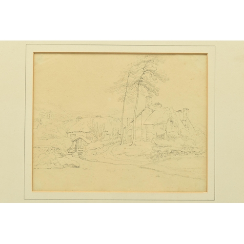 318 - CIRCLE OF HENRY ELDRIDGE (1768-1821), A 19TH CENTURY LANDSCAPE STUDY WITH COTTAGE AND WATER MILL, no... 