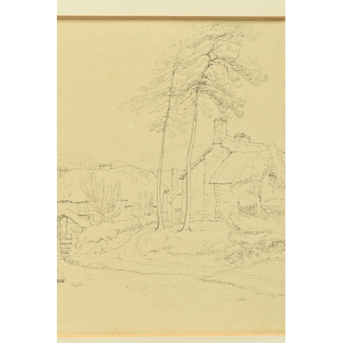 318 - CIRCLE OF HENRY ELDRIDGE (1768-1821), A 19TH CENTURY LANDSCAPE STUDY WITH COTTAGE AND WATER MILL, no... 