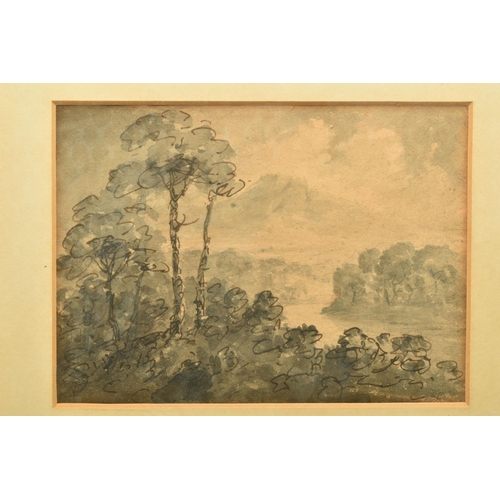 319 - ATTRIBUTED TO WILLIAM GILPIN (1724-1804) THREE 18TH CENTURY LANDSCAPE STUDIES, each depicts a versio... 