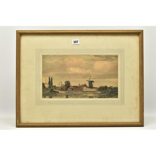 307 - ATTRIBUTED TO JOHN FLOWER OF LEICESTER (1793-1861) 'WESTMINSTER', a landscape view from Chelsea towa... 