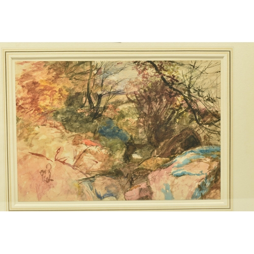 315 - AN UNSIGNED LANDSCAPE STUDY, bears an attribution to John Eagles (1783-1855) verso, watercolour on p... 