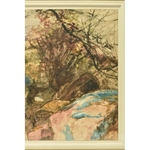 315 - AN UNSIGNED LANDSCAPE STUDY, bears an attribution to John Eagles (1783-1855) verso, watercolour on p... 