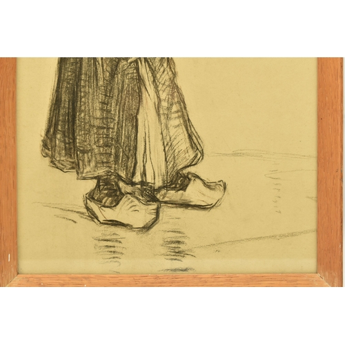 317 - ATTRIBUTED TO JOSEPH MILNER KITE (1862-1946) STUDY OF A FEMALE FIGURE WEARING SABOTS, no visible sig... 