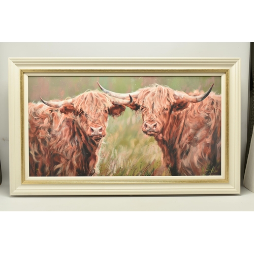 339 - DEBBIE BOON (BRITISH CONTEMPORARY) 'COMPANIONS', a signed artist proof print on board depicting two ... 