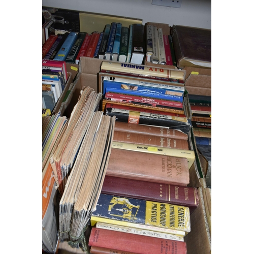 351 - SIX BOXES OF BOOKS, over one hundred and twenty assorted titles, to include a collection of 1950's W... 