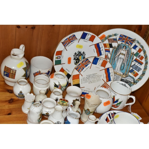 369 - A COLLECTION OF W.H.GOSS  CRESTED WARE, 1914-1918 first World War and military themed plates, mugs a... 