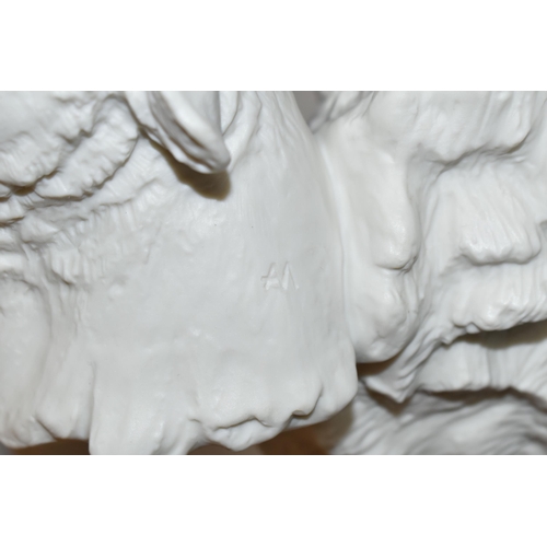 374 - A BOXED LIMITED EDITION ROYAL DOULTON CLASSICS 'LIONS' PARIAN WARE SCULPTURE, of the heads of a lion... 