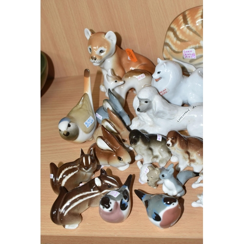 384 - A COLLECTION OF LOMONOSOV AND OTHER RUSSIAN PORCELAIN ANIMALS, twenty eight pieces to include a foal... 