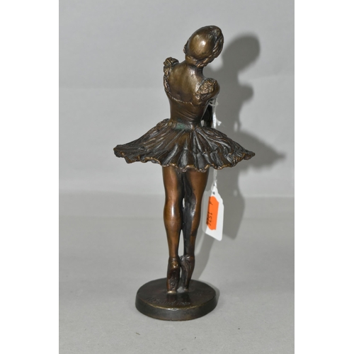 395 - A BRONZE BALLERINA SCULPTURE, signed 'N David 1980', titled to the base (Anna) 'Pavlova', height 19c... 