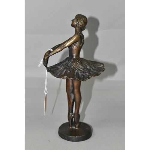 395 - A BRONZE BALLERINA SCULPTURE, signed 'N David 1980', titled to the base (Anna) 'Pavlova', height 19c... 