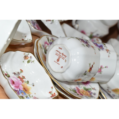 411 - THIRTY FOUR PIECES OF ROYAL CROWN DERBY 'DERBY POSIES' TEA AND COFFEE WARES, comprising a coffee pot... 