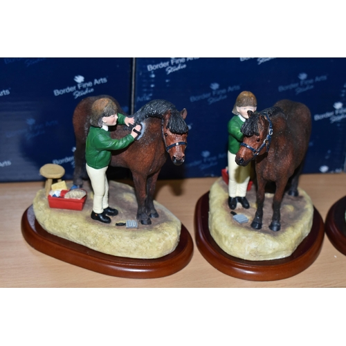 413 - SEVEN BOXED FIGURES OF PONIES, comprising three Border Fine Arts 'Well Groomed' A1241, three Border ... 