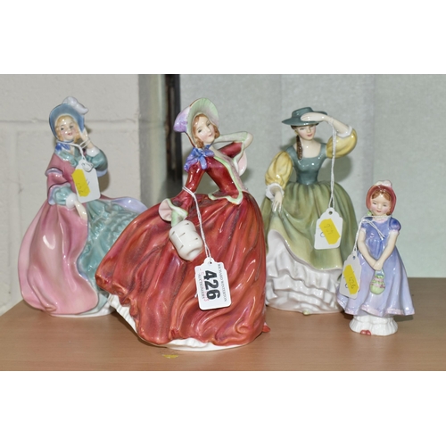 426 - FOUR ROYAL DOULTON LADY FIGURES, comprising H1934 'Autumn Breezes', HN2309 'Buttercup', HN1922 'Spri... 