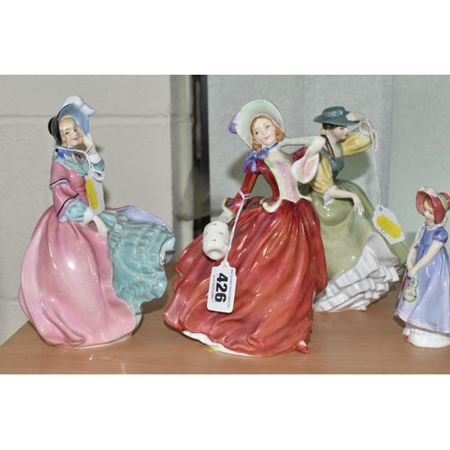 426 - FOUR ROYAL DOULTON LADY FIGURES, comprising H1934 'Autumn Breezes', HN2309 'Buttercup', HN1922 'Spri... 