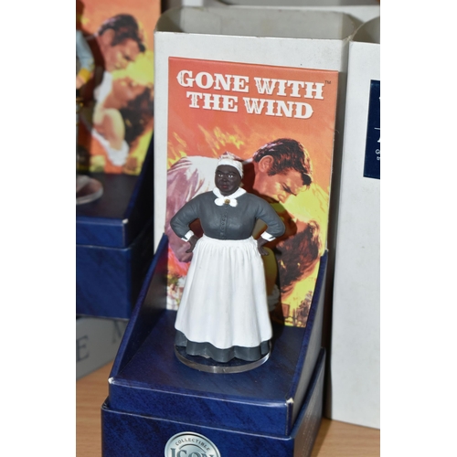 436 - A SET OF CORGI COLLECTABLE ICON FIGURES AND DISPLAY STAND, four boxed 'Gone With The Wind' figures c... 