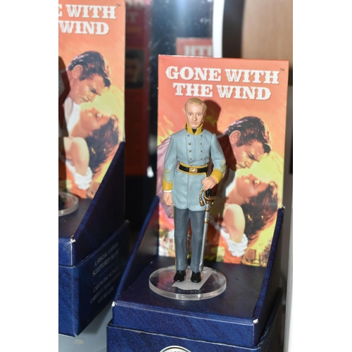 436 - A SET OF CORGI COLLECTABLE ICON FIGURES AND DISPLAY STAND, four boxed 'Gone With The Wind' figures c... 