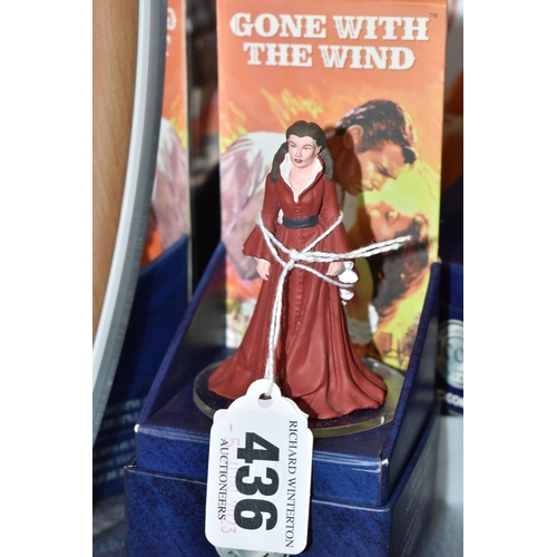 436 - A SET OF CORGI COLLECTABLE ICON FIGURES AND DISPLAY STAND, four boxed 'Gone With The Wind' figures c... 