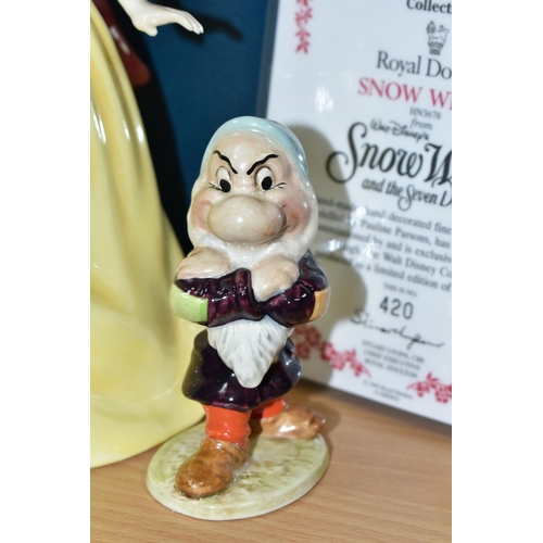 439 - A BOXED LIMITED EDITION SNOW WHITE FIGURE, HN3678 420/2000, with certificate of authenticity, togeth... 