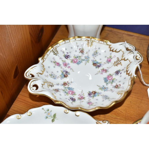 448 - A GROUP OF ROYAL CROWN DERBY PORCELAIN, comprising a boxed 'Royal Antoinette' tray silver No.1 trink... 