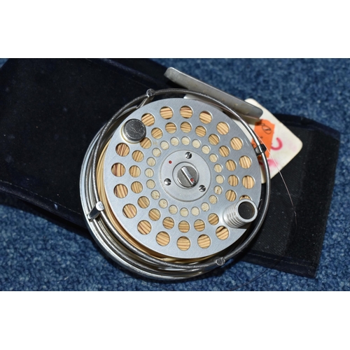 451 - AN ARI'T HART FISHING REEL, S2 440  nickel salmon reel with navy blue pouch(1) (Condition Report: a ... 