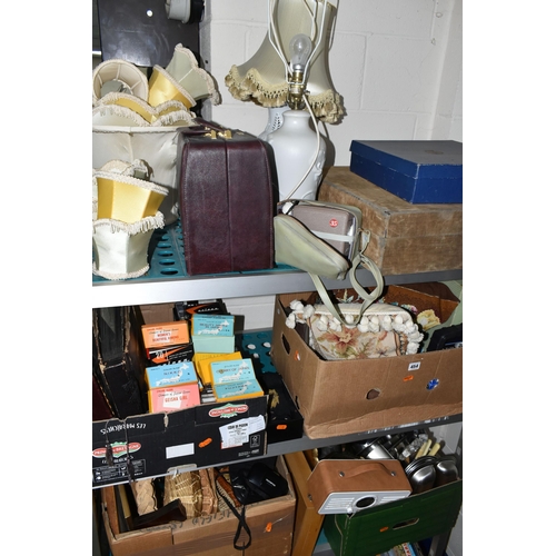 454 - FOUR BOXES OF METALWARE AND SUNDRIES, to include a WW1 Royal Naval Transport Service officer's bulli... 