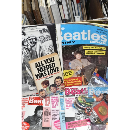 457 - ONE BOX OF BEATLES EPHEMERA, containing twenty-three books in hardback and paperback formats, titles... 