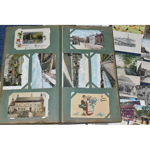 467 - POSTCARDS, approximately 300 vintage Postcards in one album and loose dating from the Edwardian era ... 