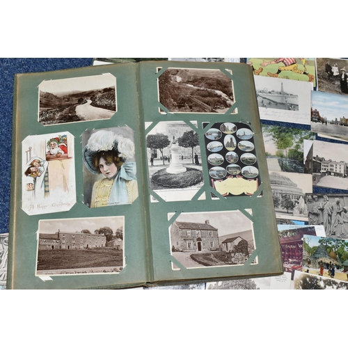 467 - POSTCARDS, approximately 300 vintage Postcards in one album and loose dating from the Edwardian era ... 