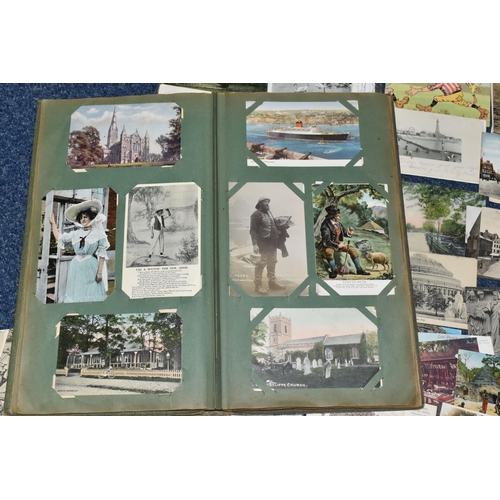 467 - POSTCARDS, approximately 300 vintage Postcards in one album and loose dating from the Edwardian era ... 