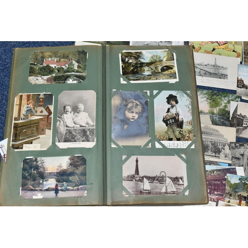 467 - POSTCARDS, approximately 300 vintage Postcards in one album and loose dating from the Edwardian era ... 