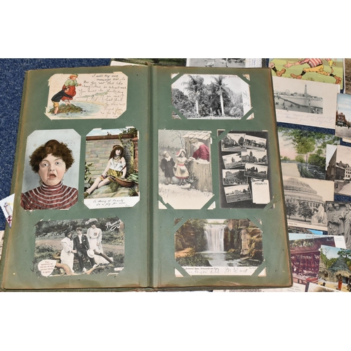 467 - POSTCARDS, approximately 300 vintage Postcards in one album and loose dating from the Edwardian era ... 