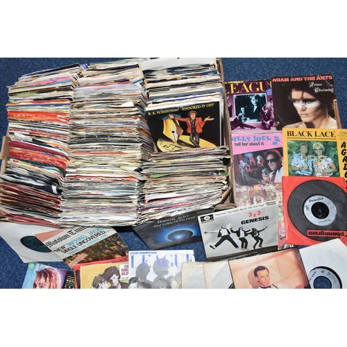 472 - A BOX OF VINYL SINGLES, over three hundred records, artists to include Elvis Presley, Adam and the A... 