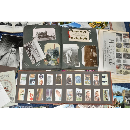 481 - ONE BOX OF EPHEMERA to include an album and loose of miscellaneous postcards from the early-late 20t... 