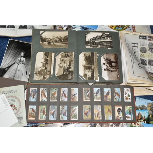 481 - ONE BOX OF EPHEMERA to include an album and loose of miscellaneous postcards from the early-late 20t... 