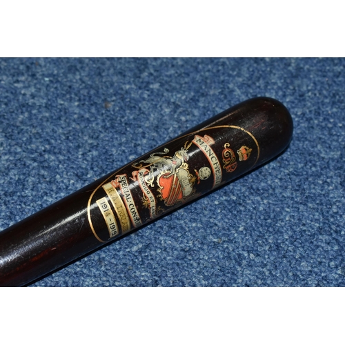 484 - A SPECIAL CONSTABLE TRUNCHEON, decorated with the Royal crown, GR cypher, coat of arms of Manchester... 