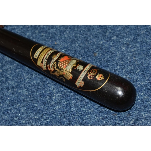 484 - A SPECIAL CONSTABLE TRUNCHEON, decorated with the Royal crown, GR cypher, coat of arms of Manchester... 