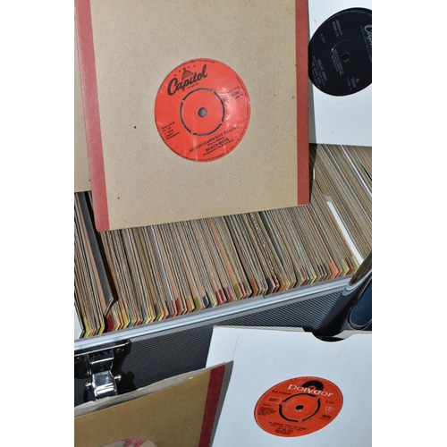 497 - TWO ALUMINIUM SINGLES CASES CONTAINING APPROX TWO HUNDRED 7in SINGLES including Blondie, Boomtown Ra... 